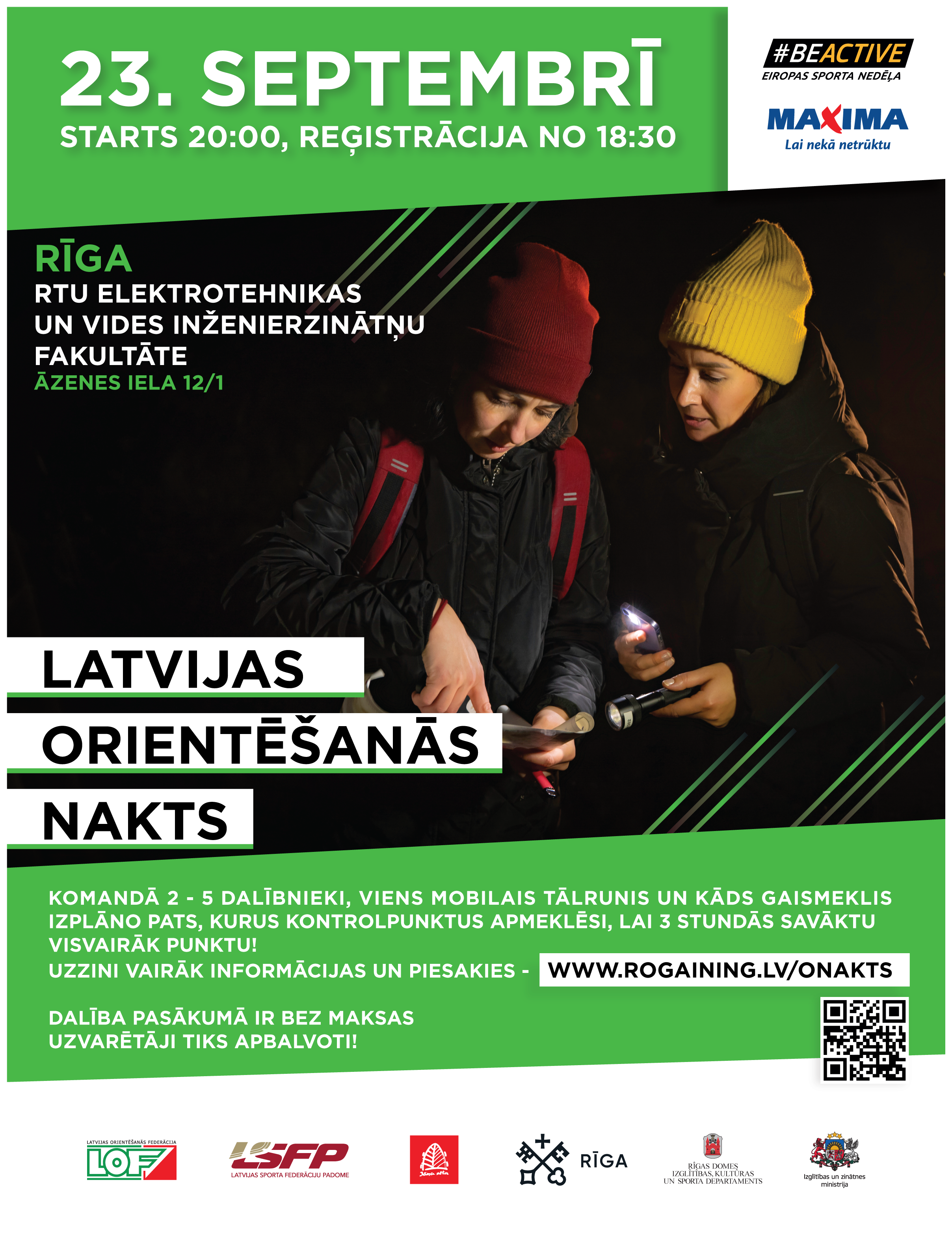 Orientēšanās entuziasti aicināti piedalīties «Latvijas orientēšanās nakts» sacensībās Ķīpsalā