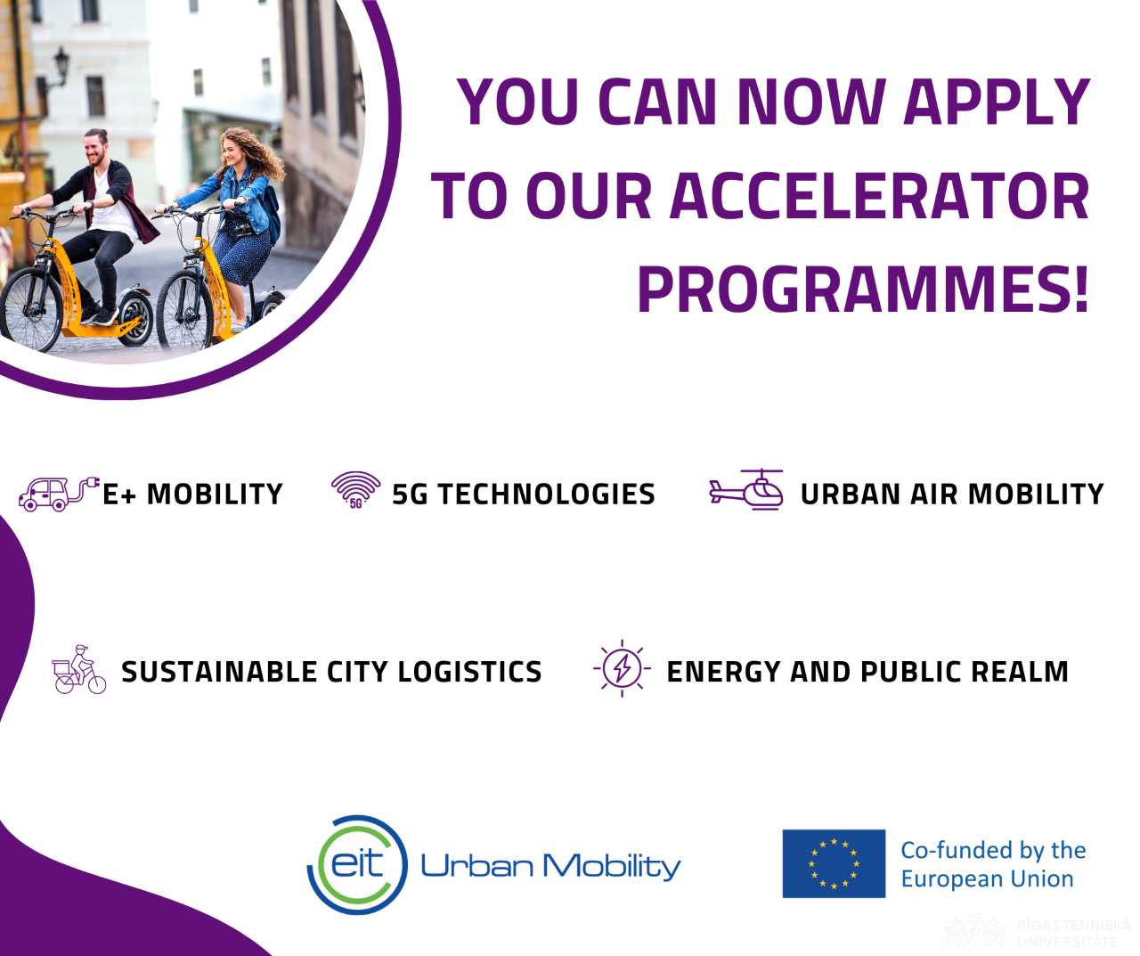 Aicina pieteikties «EIT Urban Mobility» akcelerācijas programmām un saņemt līdz 30 tūkstošiem eiro lielu atbalstu