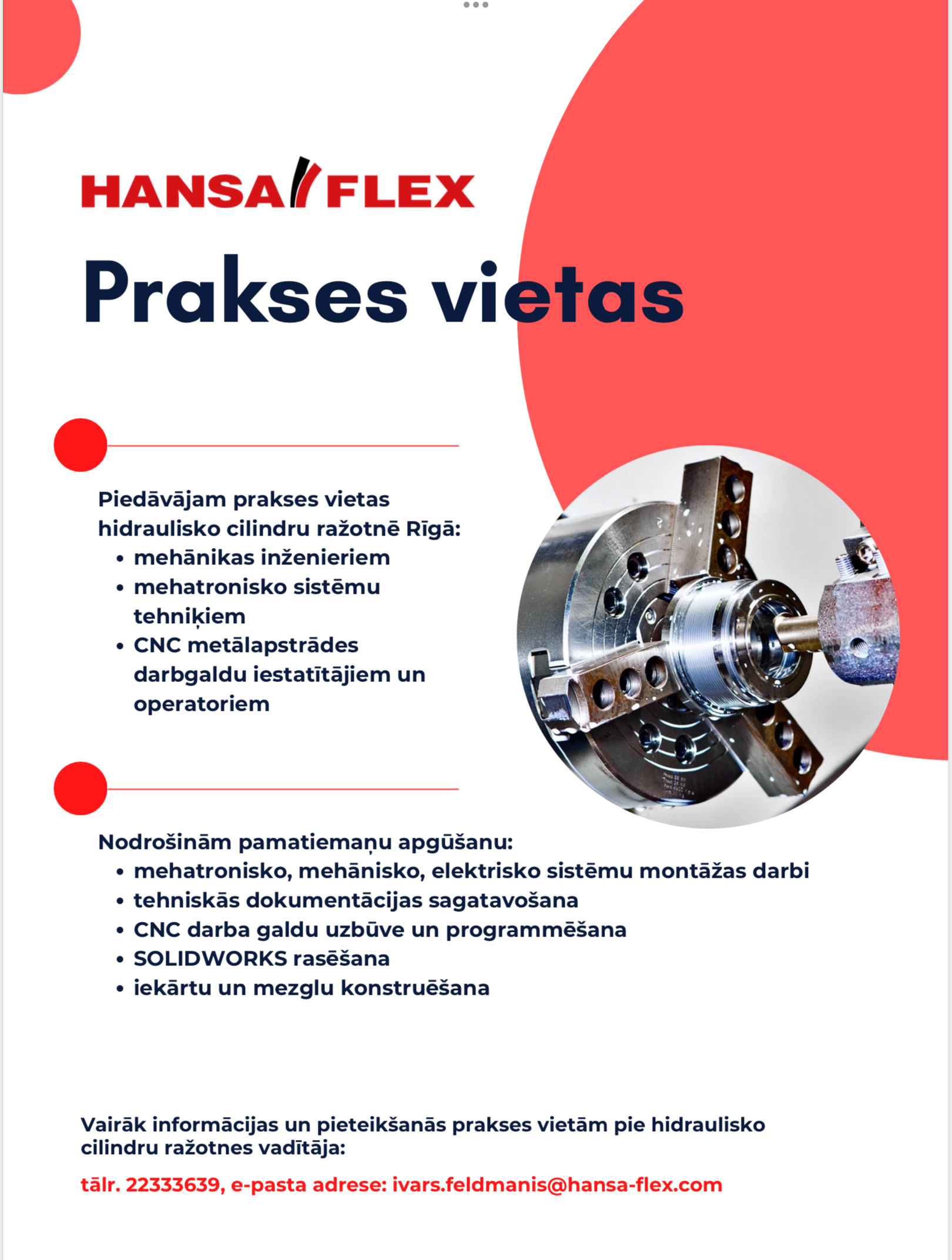 Hansa Flex, prakses piedāvājums, ivars.feldmanis@hansa-flex.com