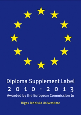 RTU diploma pielikumiem – Eiropas Atzinības zīme