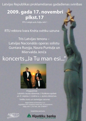RTU atzīmēs Latvijas proklamēšanas dienu