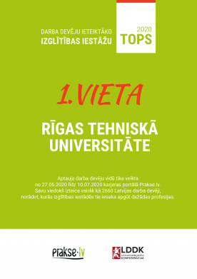 RTU – jau devīto gadu darba devēju pati ieteiktākā augstskola Latvijā