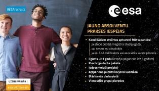 Eiropas Kosmosa aģentūra aicina studentus apmaksātā praksē