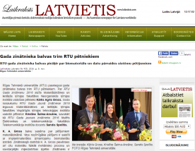 Austrālijas latviešu laikraksts vēsta par RTU Gada zinātniekiem