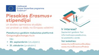 Studenti aicināti pieteikties Erasmus+ stipendijām