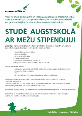 RTU aicina pieteikties AS «Latvijas valsts meži» stipendijai